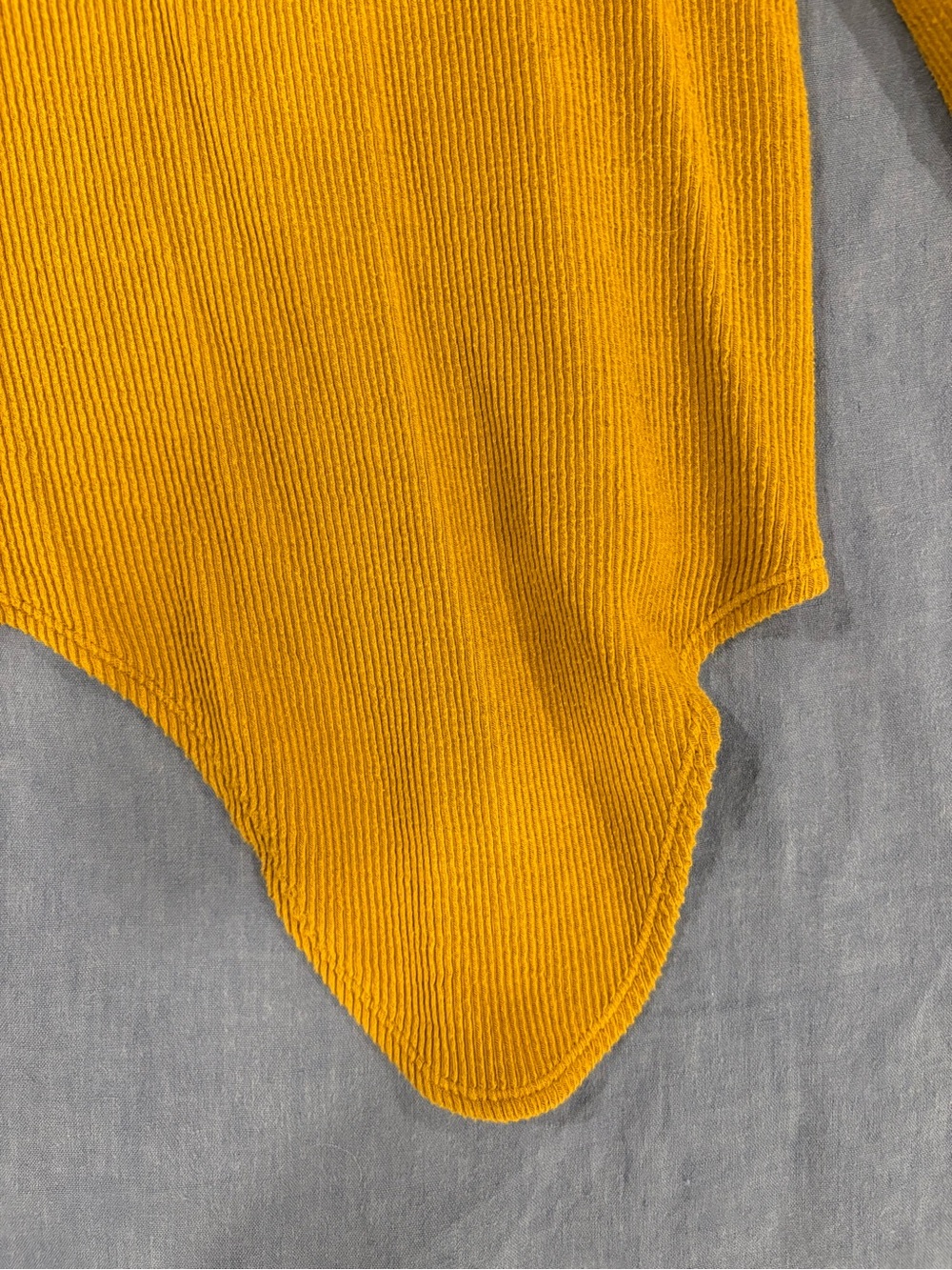 Madewell Mustard Ribbed Long Sleeve Tie-Front Top - Picture 6 of 6